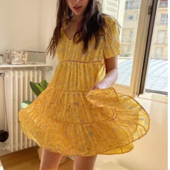 Urban Outfitters Dresses Uo Pippa Chiffon Tiered Mini Dress